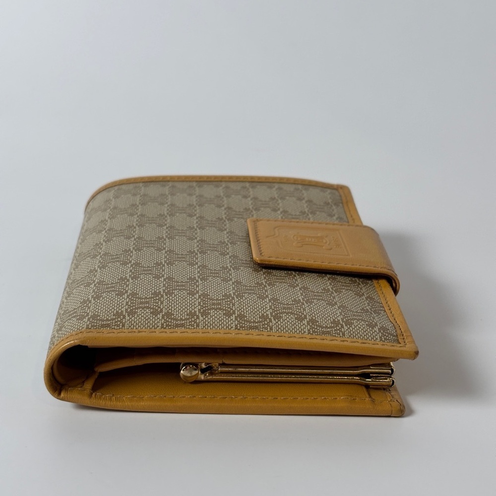 Vintage Celine Macadam Wallet – Tan Canvas, Triomphe Logo, Made in Italy - Picture 5 of 11
